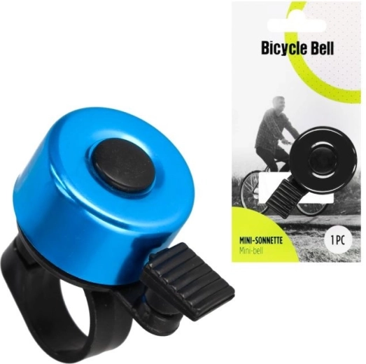 Sonnette de vélo mini en métal (bleue ou noire) - 1 pièce