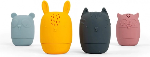 Animaux en silicone à presser pour bain d'enfants