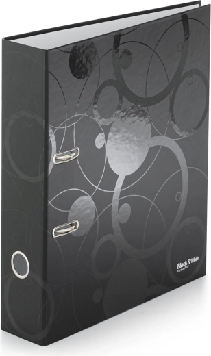Classeur A4 à levier 7 cm Black and White, noir