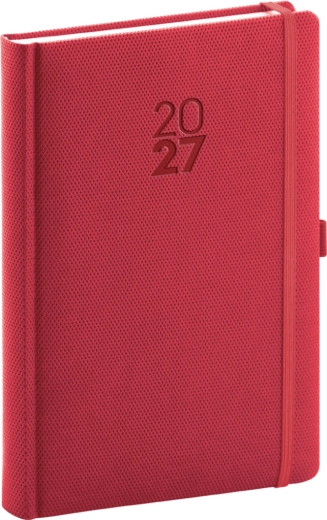 Agenda quotidien Notique Diamante 2027 rouge 15 × 21 cm