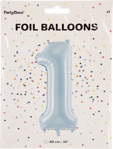 Ballon en aluminium chiffre 1 bleu 86 cm