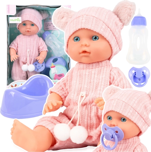 Poupée bébé 30 cm avec pot et tétine ANIA