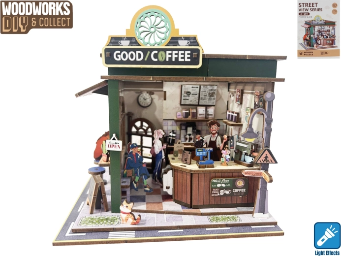Kit de construction en bois café avec éclairage Woodworks