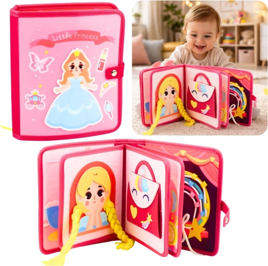 Livre sensoriel en tissu Petite Princesse – rose