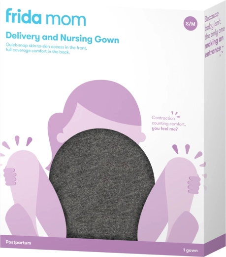 Chemise d’allaitement et d’accouchement Frida Mom en viscose avec poches