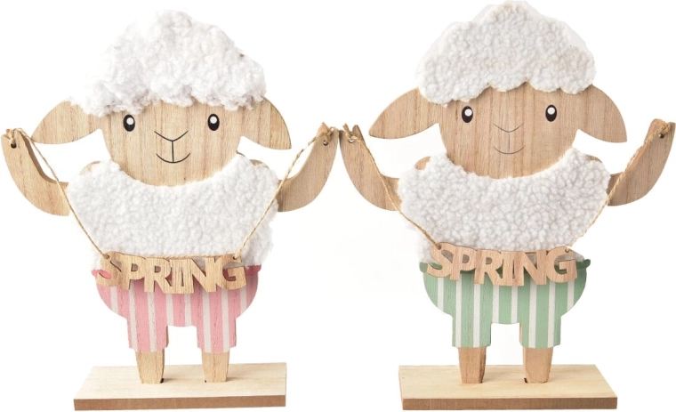 Mouton – jouet en bois et peluche (2 variantes)