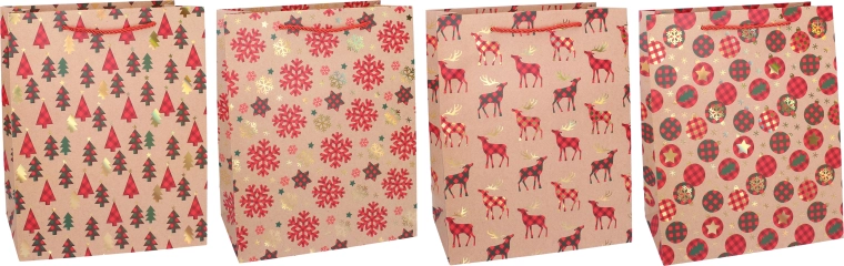 Sac cadeau de Noël L 31 × 42 × 12 cm - 1 pièce