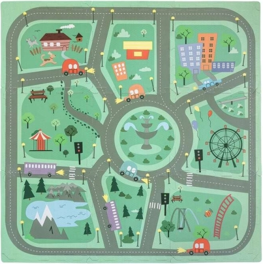 FreeOn Free2Play tapis de jeu en mousse puzzle road (9 pièces)