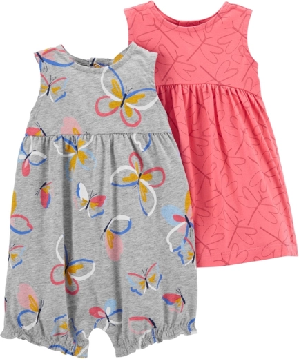 Ensemble d’été Carter’s pour petite fille – robe avec culotte et barboteuse