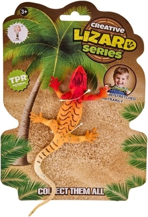 Figurine de lézard orange-rouge