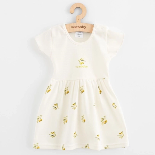 Robe pour bébé en coton biologique à manches courtes New Baby Olives