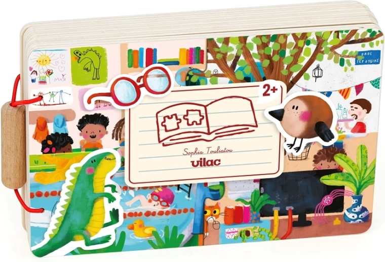 Livre en bois Vilac avec puzzles et activités
