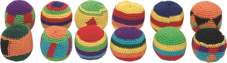 Balle de jonglage crochetée hacky sack Goki