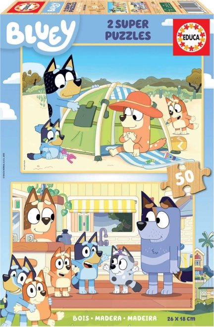 EDUCA Puzzle en bois Bluey 2x50 pièces