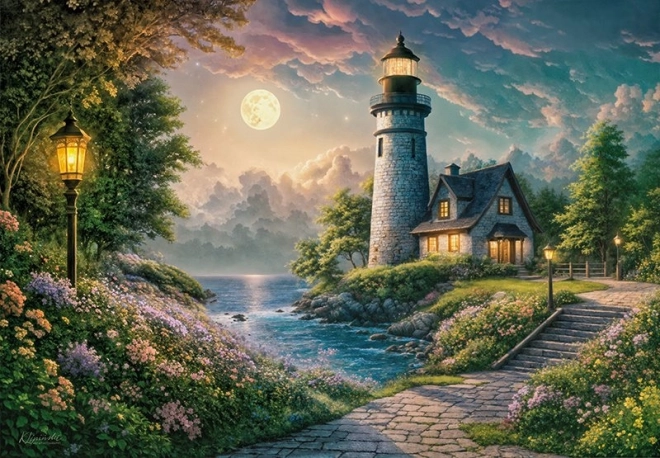 Puzzle Phare au clair de lune 500 pièces de Cherry Pazzi
