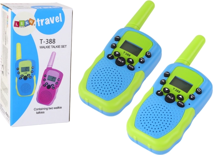 Talkie-walkie ondes courtes bleu-vert avec portée de 3 km pour enfants