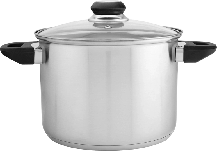 Faitout haut en acier inoxydable Emilio 4,3 l avec couvercle en verre (20 cm)
