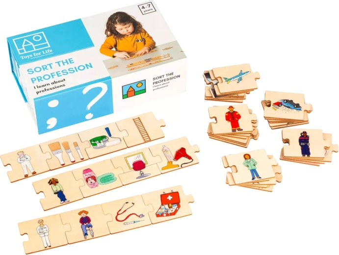 Toys for Life associer les métiers – puzzle en bois dans une boîte magnétique