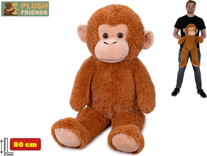 Singe en peluche 80 cm Plush Friends marron clair