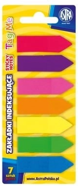 Onglets index adhésifs ASTRA, 7 couleurs, 45 × 12 mm