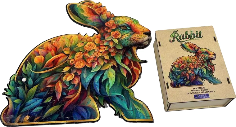Puzzle d’encastrement en bois lapin