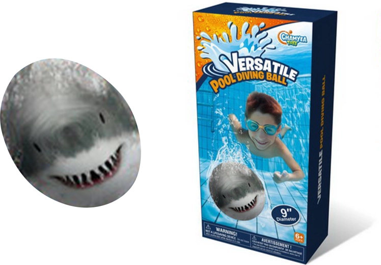 Balle aquatique avec requin 23 cm