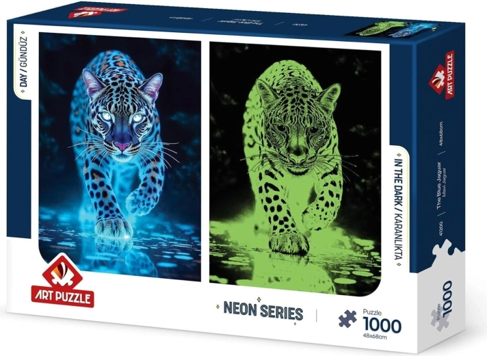 Puzzle lumineux Jaguar bleu 1000 pièces