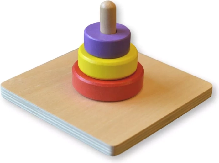 Moyo Montessori trois anneaux colorés sur tige - 1 pièce