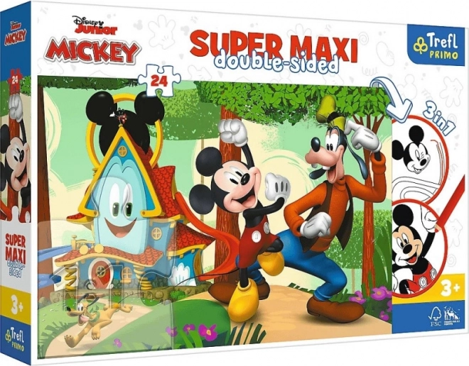 Puzzle Super Maxi 24 pièces La maison joyeuse et les amis de MICKEY