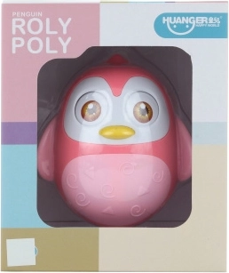 Jouet culbuto pingouin rose pour enfants