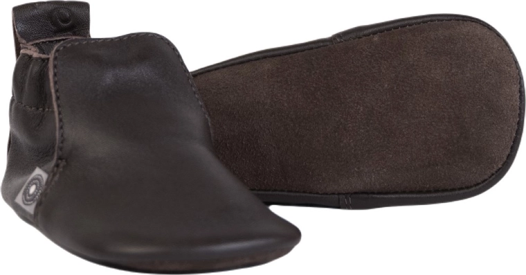 Chaussons en cuir Lodger Stepper coffee (12–15 mois)