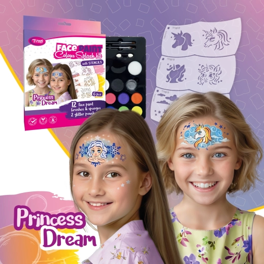TyToo Princess Dream, kit de maquillage artistique pour le visage avec pochoirs
