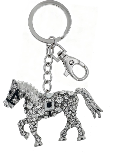 Porte-clés croix argenté