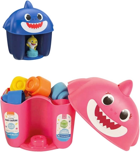 Clementoni Clemmy Baby Shark cubes souples avec figurine dans un seau - 1 pièce