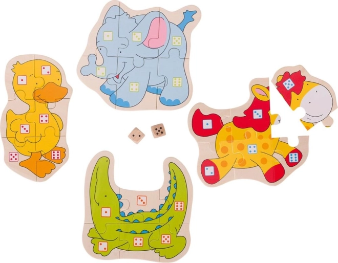 Jeu de puzzle avec dés Animaux