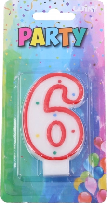 Bougie de fête pour gâteau - chiffre 6