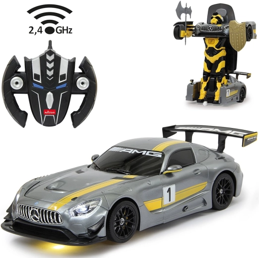 Voiture RC / robot transformable Mercedes-Benz AMG GT3 Jamara 1:14, 2,4 GHz, grise - 1 pièce