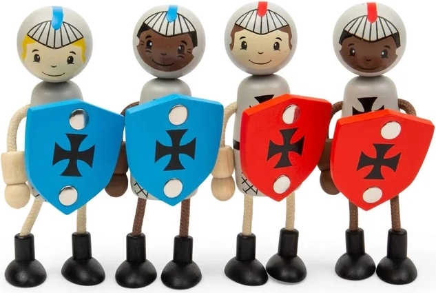 Bigjigs Toys ensemble de figurines en bois chevaliers médiévaux
