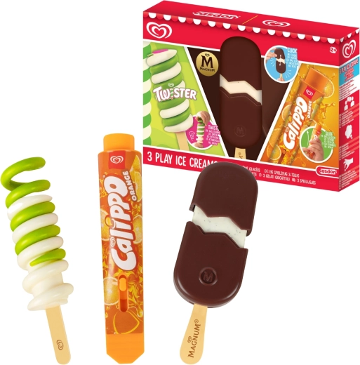 Ensemble Casdon de 3 glaces jouets Twister, Magnum et Calippo