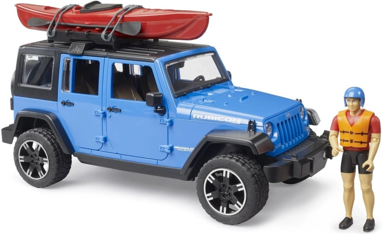 Bruder Jeep Wrangler Rubicon avec kayak et figurine 1:16