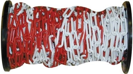 Chaîne de sécurité en plastique rouge et blanc 30 m