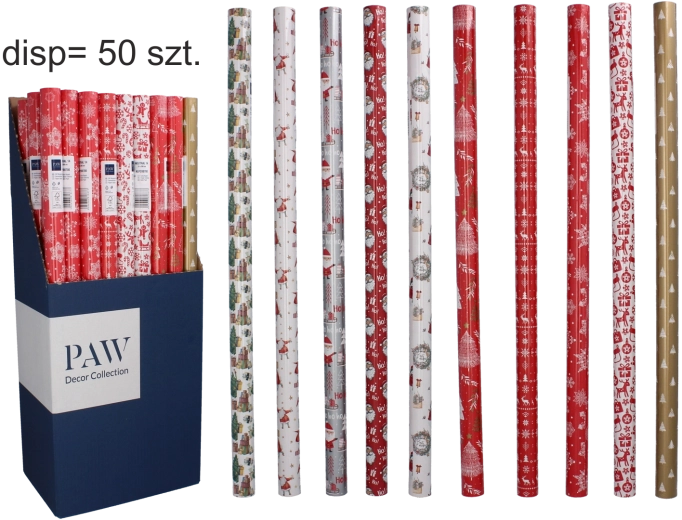 Papier cadeau de Noël décoratif 200 × 70 cm, motifs assortis