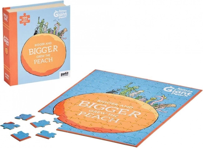 Petit Collage puzzle Jacques et la grosse pêche – 100 pièces