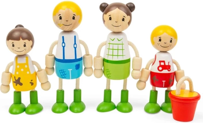 Tidlo poupées en bois pour maison de poupée – famille de fermiers