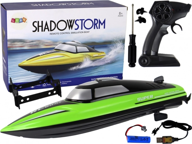Bateau à moteur R/C 2,4G vert