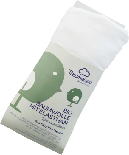 Drap-housse Träumeland en coton bio avec élasthanne 40 × 90 cm blanc