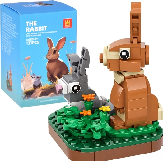 Kit de construction technique animaux terrestres sauvages, lapin, 131 pièces
