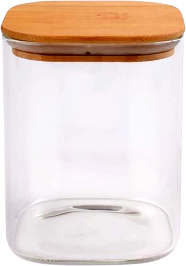 Bocal en verre borosilicaté 930 ml avec couvercle en bambou