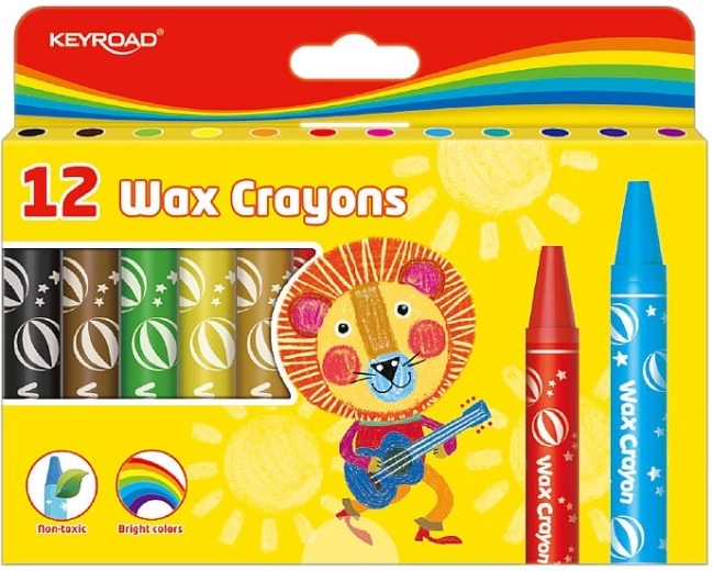Pastels à la cire Keyroad 12 couleurs, diamètre 14 mm