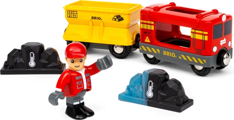 Train de marchandises BRIO World avec pierres précieuses changeant de couleur